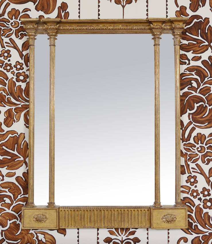 Appraisal: ENGLISH GEORGE III CARVED GILT WOOD MIRROR Carved gilt wood