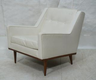 Appraisal: MILO BAUGHMAN White Vinyl Modern Lounge Chair Wa MILO BAUGHMAN