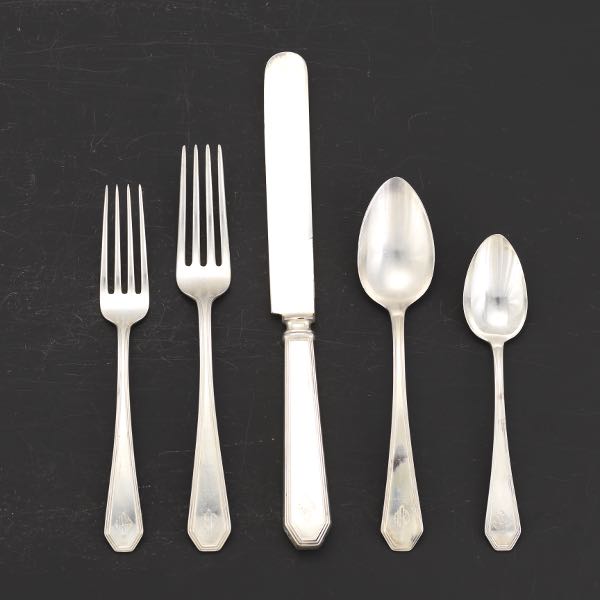 Appraisal: DOMINICK HAFF STERLING FLATWARE Including six dinner forks ten salad