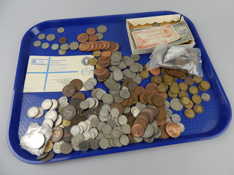 Appraisal: Various loose coins mainly nickel silver and copper some brass