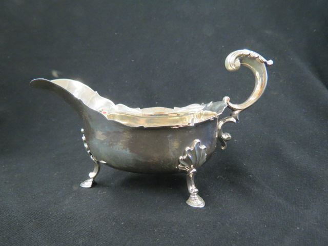 Appraisal: English Sterling Silver Gravy Boat hallmarked maker W C tall