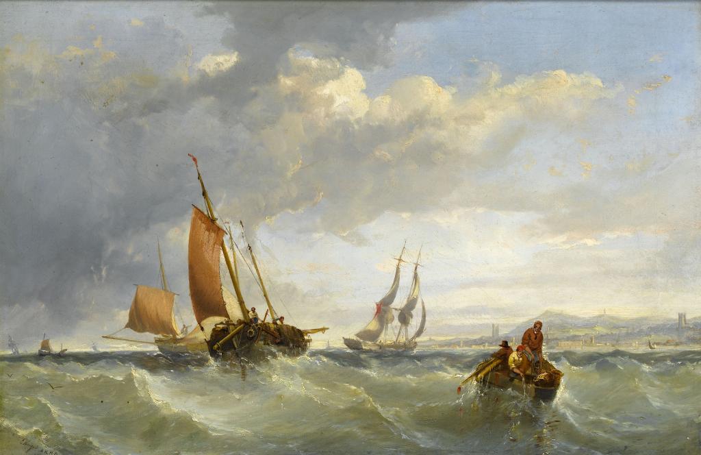 Appraisal: EDWIN HAYES RHA RI ROI - THE FISHING FLEET OFF