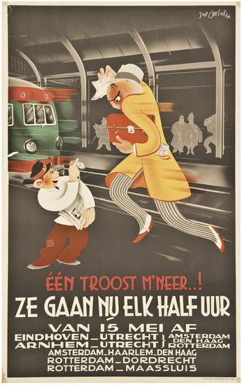 Appraisal: GEESINK Joop - ZE GAAN NU ELK HALF UUR Lithograph