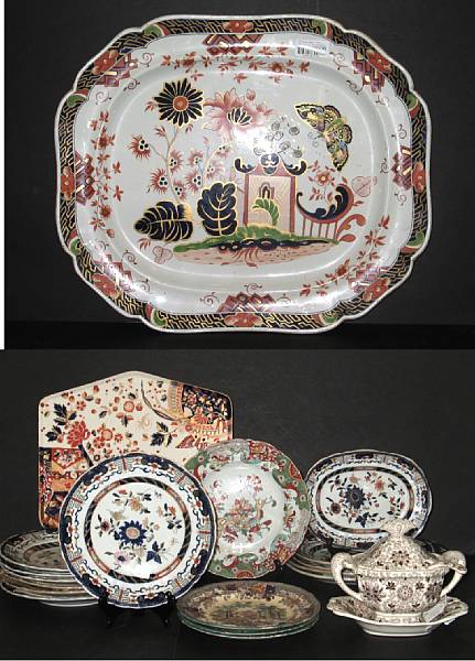 Appraisal: A grouping of English transfer decorated ironstone th th century