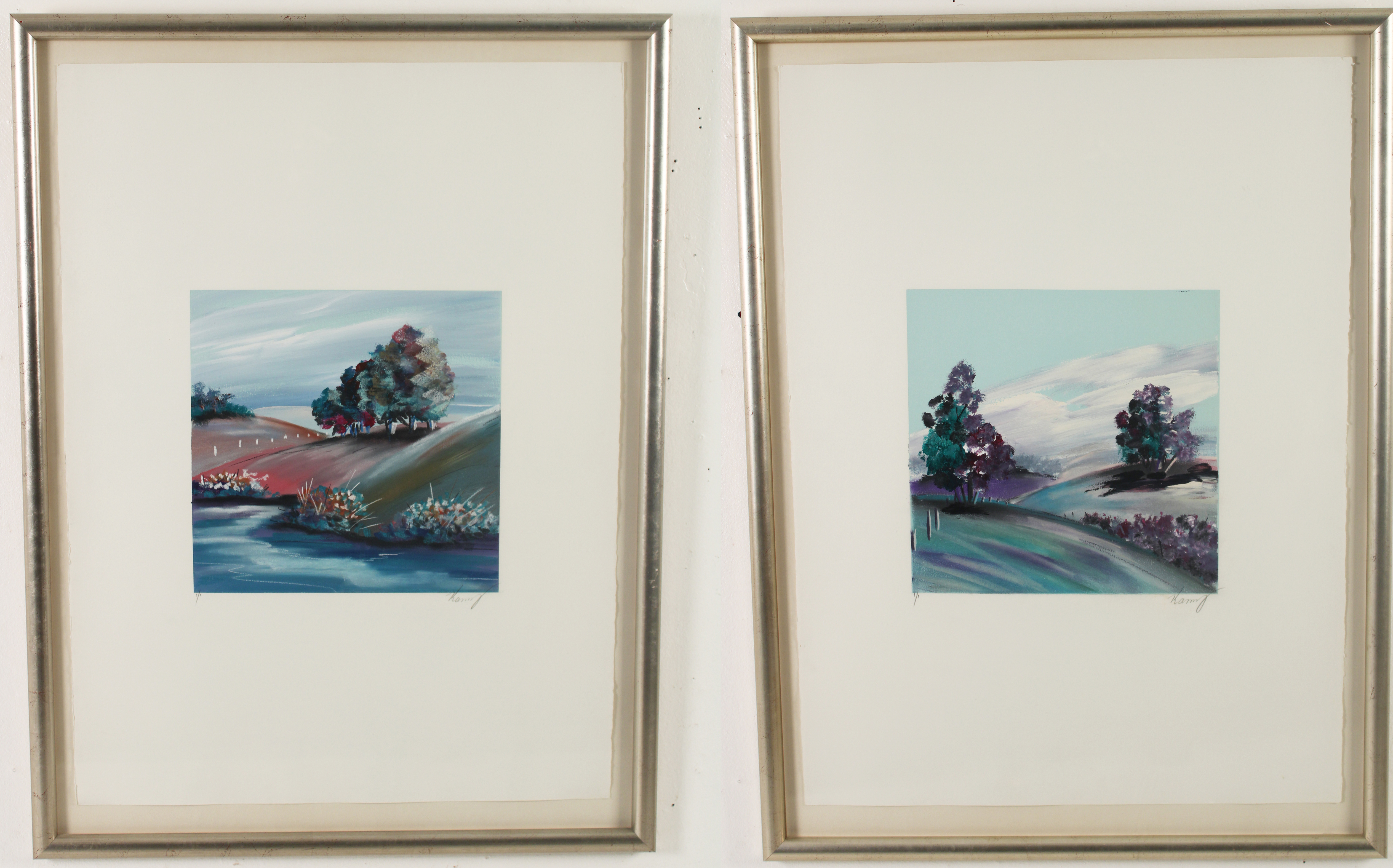 Appraisal: PAIR OF PENCIL SIGNED LITHOGRAPHS Pair of pencil signed lithographs