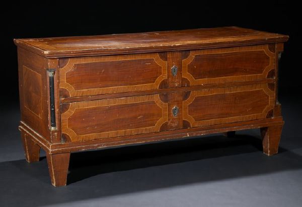 Appraisal: Provincial Faux-Bois Low Chest late th century of Empire inspiration