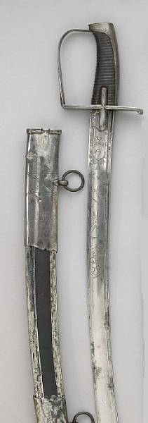 Appraisal: A British Pattern light cavalry officer's saber Broad curved inch