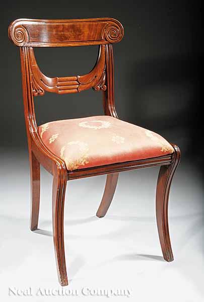 Appraisal: A Good American Classical Carved Mahogany Side Chair c Boston