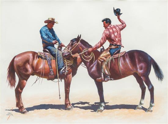 Appraisal: Sale Lot Dan Muller American - Good Horse Flesh watercolor