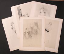 Appraisal: Henri de Toulouse-Lautrec French - Five lithographed images of Yvette