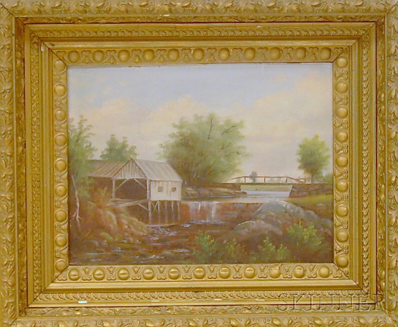 Appraisal: American School th Century Landscape with a Mill Pond Unsigned