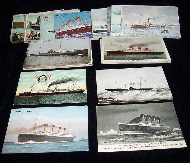 Appraisal: A postcard dated RMS Titanic and approximately seventy loose postcards