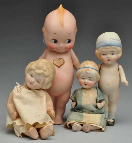 Appraisal: Lot of Bisque Dolls Description Germany Rose O Neill Kewpie