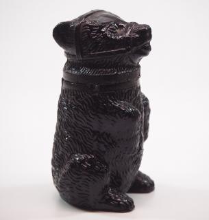 Appraisal: Pressed glass bear jar A late th century pressed glass