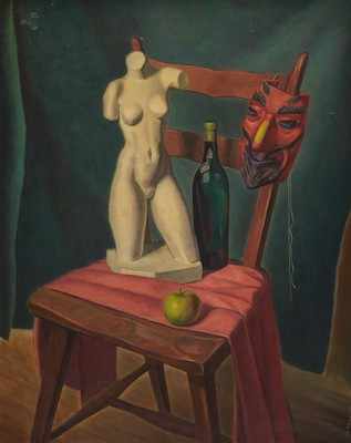 Appraisal: Elmer Lakatos American Mid- th Century Still Life with Mask