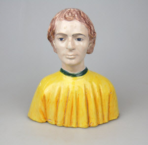 Appraisal: A Cantagalli majolica bust of a man in Renaissance dress