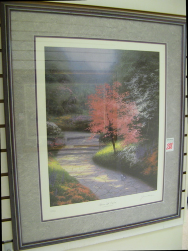 Appraisal: THOMAS KINKADE color lithograph Afternoon Light Dogwoods American born in