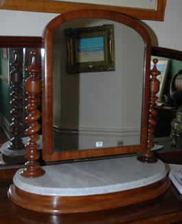 Appraisal: A VICTORIAN STYLE MARBLE TOP TOILETTE MIRROR