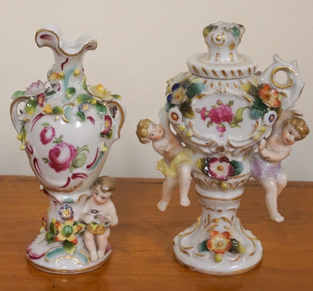 Appraisal: Two Royal Vienna Porcelain Floral and Figural Perfumes One Stopper