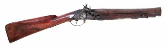 Appraisal: English flintlock blunderbuss circa '' iron barrel with brass mounts