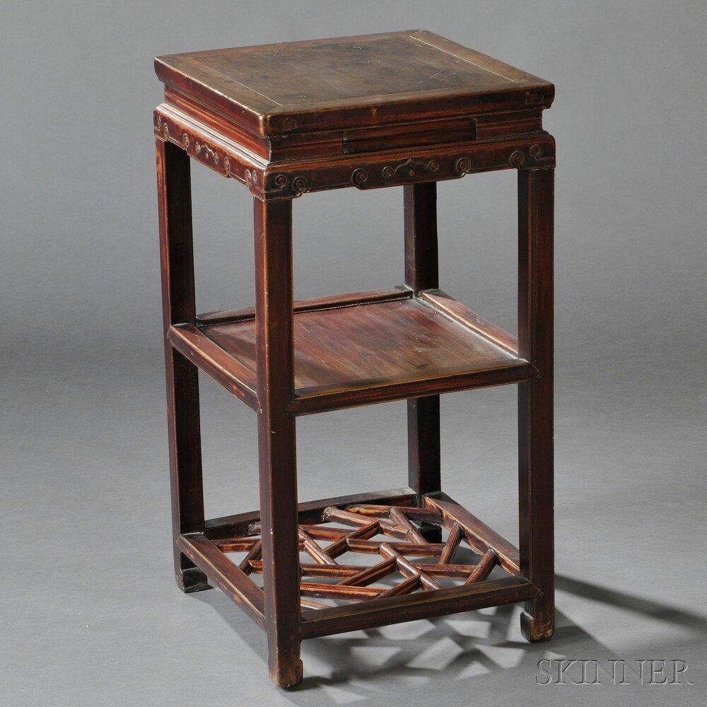 Appraisal: Hardwood Stand China late th century the square top with