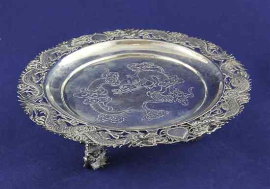 Appraisal: A late th early th century Chinese silver dish by