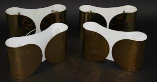 Appraisal: Four Tobia Scarpa MCM brass sconces Measures - W x