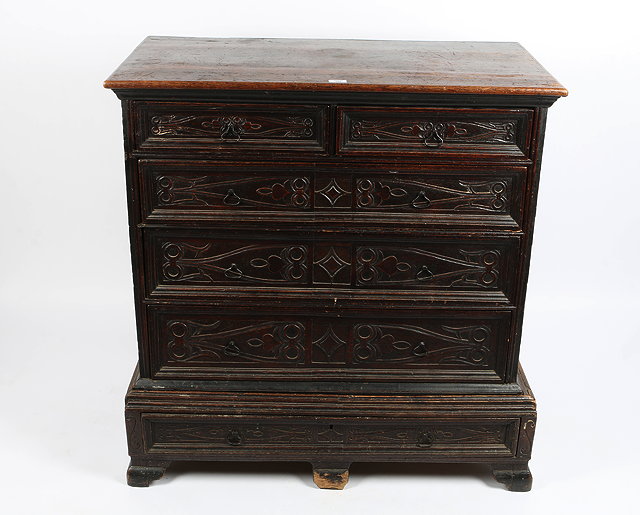 Appraisal: A TH CENTURY AND LATER OAK AND PINE CHEST of