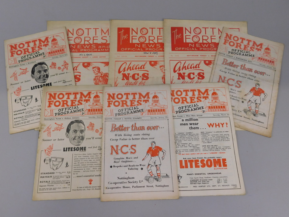 Appraisal: A collection of Nottingham Forest football programmes from the late