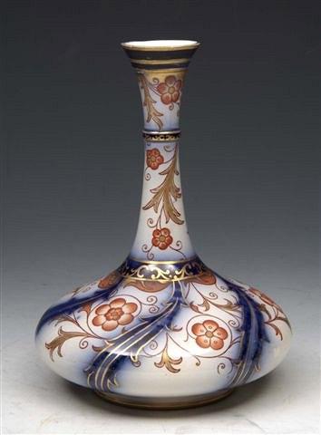 Appraisal: A MACINTYRE MOORCROFT 'AURELIAN' SLENDER NECK VASE high restored