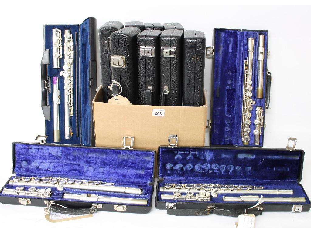 Appraisal: Thirteen various student grade metal flutes all cased