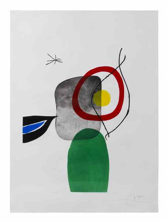 Appraisal: Joan Miro Spanish - Tir a l'arc color aquatint with