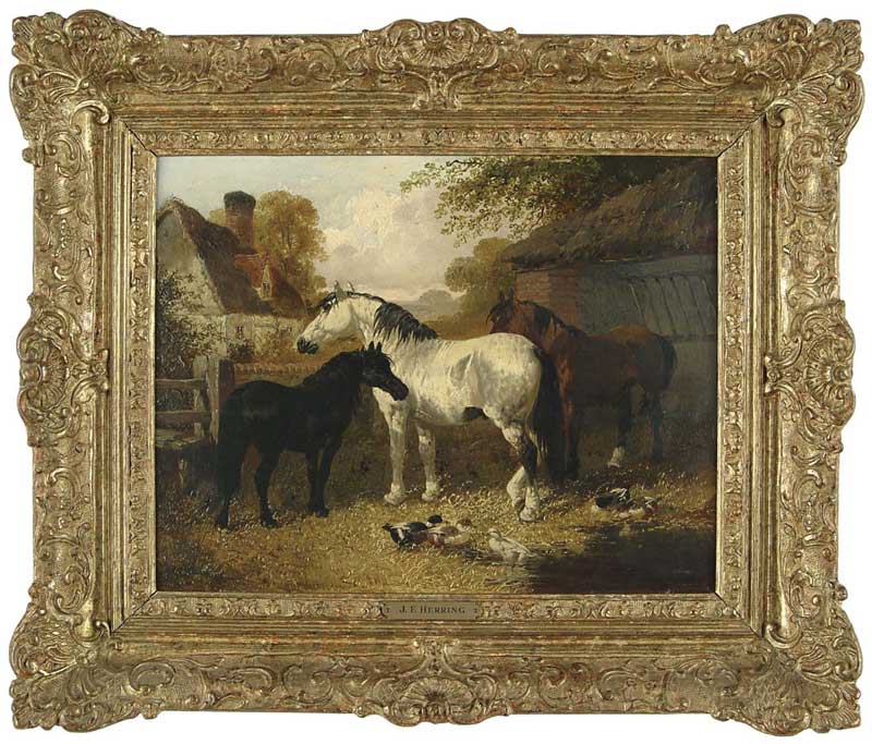 Appraisal: JOHN FREDERICK HERRING British th Century A CORNER OF THE