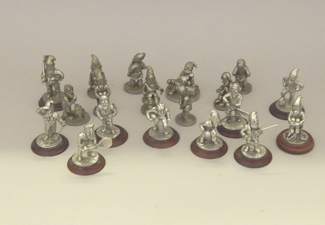 Appraisal: A set of English Miniature Fine Art pewter sculptures depicting