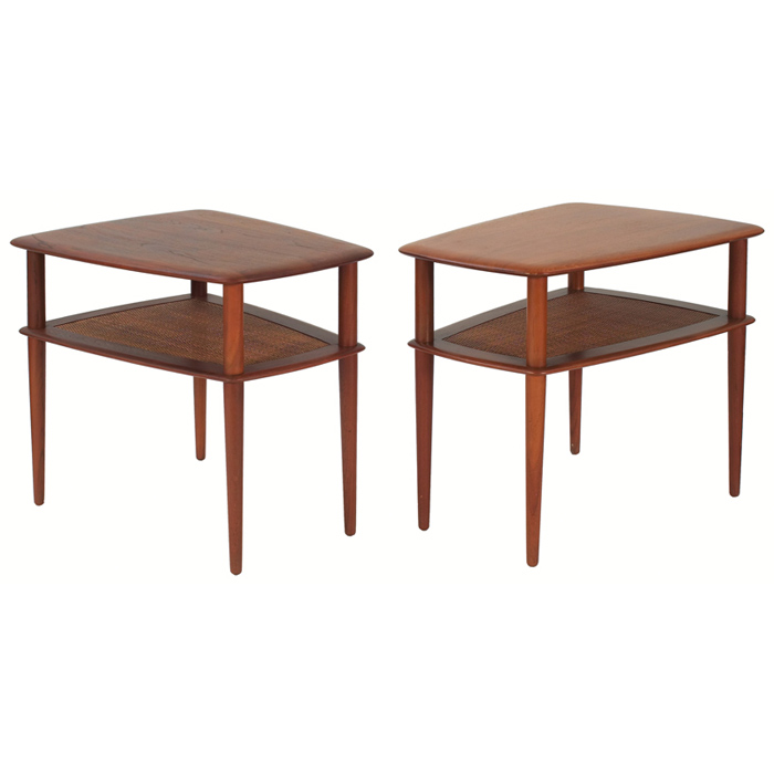 Appraisal: Peter Hvidt occasional tables pair by France Son Denmark teak