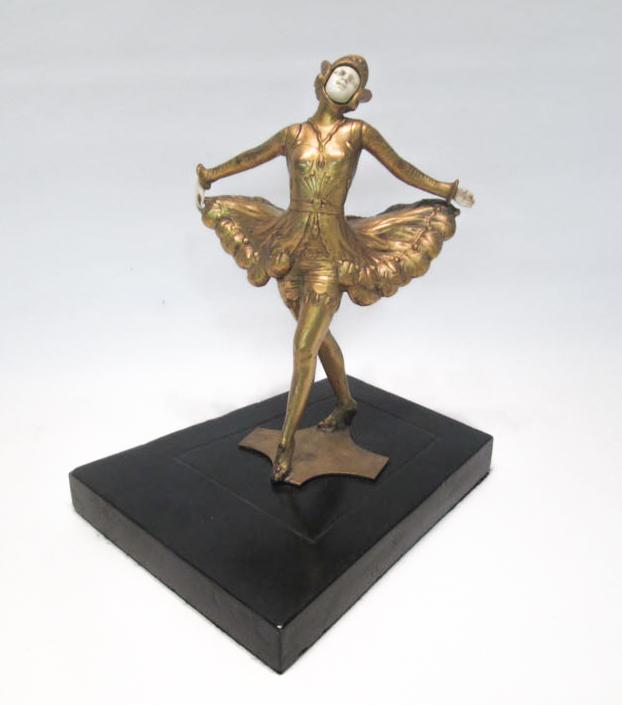 Appraisal: FRENCH ART DECO GILT METAL FIGURE dancer in th century