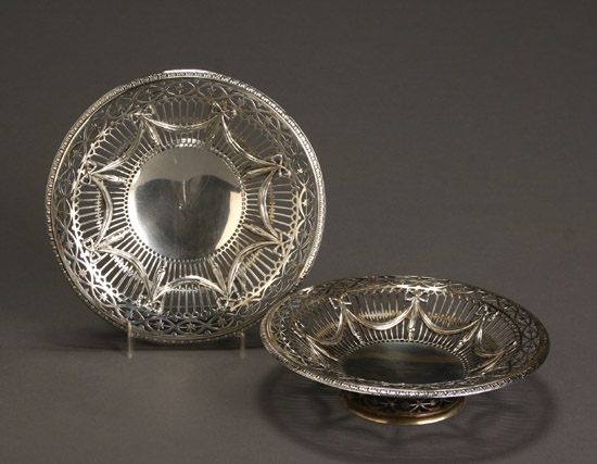 Appraisal: Pair of George V Silver Reticulated Bonbons Crichton Brothers London