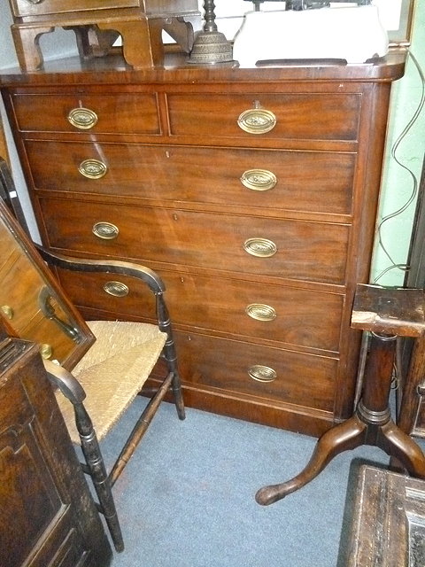 Appraisal: A LARGE VICTORIAN MAHOGANY CHEST of two short and four