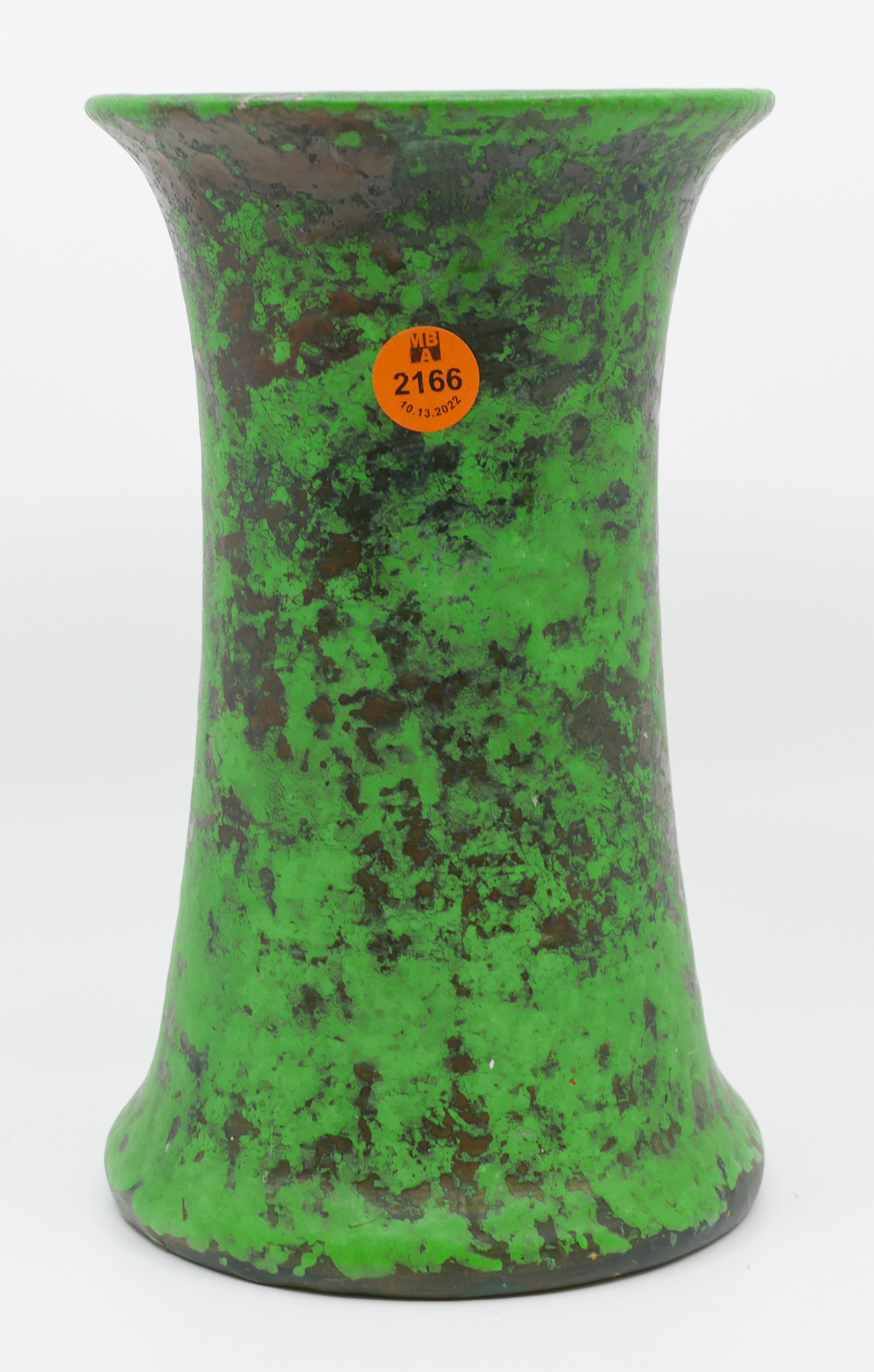 Appraisal: Weller Coppertone Green Pottery Vase ''