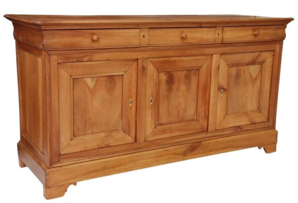 Appraisal: French Louis Philippe style fruitwood sideboard early th c having