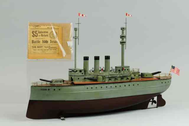 Appraisal: FLEISCHMANN BATTLESHIP ''TEXAS'' Germany hand painted in battleship grey dark