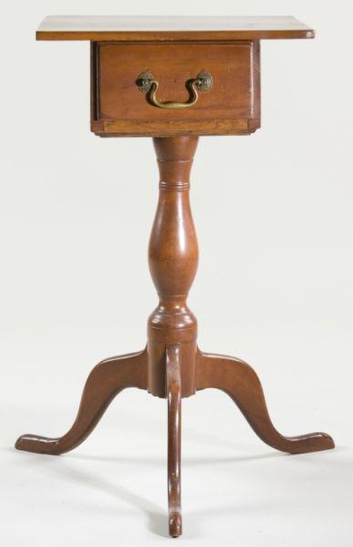 Appraisal: New England Queen Anne Candlestand mahogany with white pine rectangular