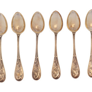 Appraisal: A Set of Tiffany Co Silver Coffee Spoons th Century