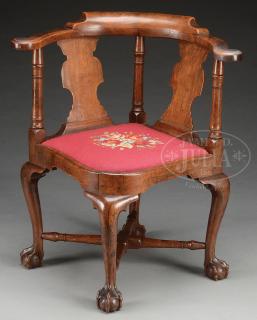 Appraisal: EXCEPTIONAL AND RARE MASSACHUSETTS QUEEN ANNE TRANSITIONAL WALNUT BALL AND