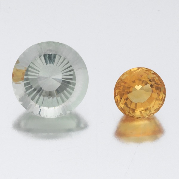 Appraisal: TWO UNMOUNTED CT TOTAL MULTICOLOR FANCY CUT QUARTZ GEMSTONES apprx