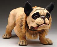 Appraisal: EXCEPTIONAL FRENCH PAPIER MACHE GROWLING BULLDOG A wonderful accessory for