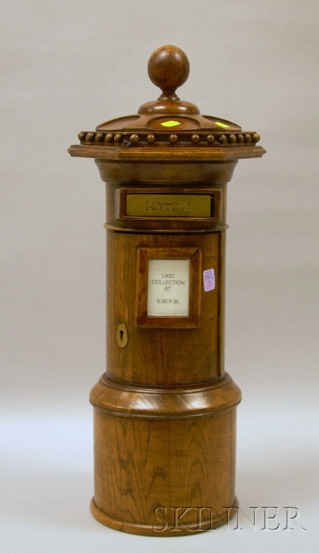 Appraisal: British-style Oak Hotel Letter Box ht in