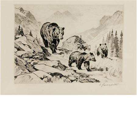 Appraisal: Carl Rungius THE FAMILY Etching and drypoint Estimate -