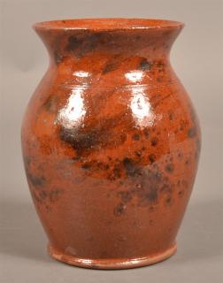 Appraisal: Pennsylvania th Century Redware Jar Pennsylvania th Century Mottle Glazed