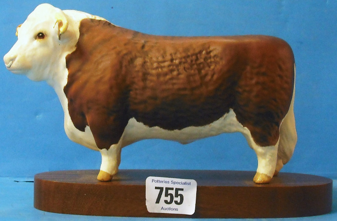 Appraisal: Beswick Connoissuer Hereford Bull C Matt on wood plinth